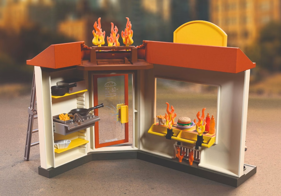 Fire Quad with Burger Shop