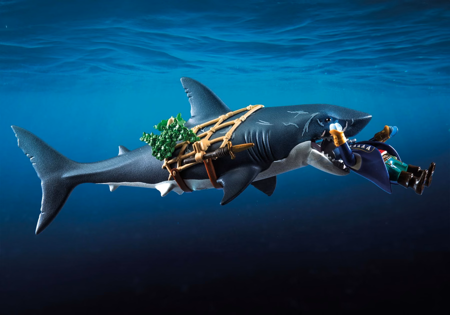 Giant Shark with Pirate